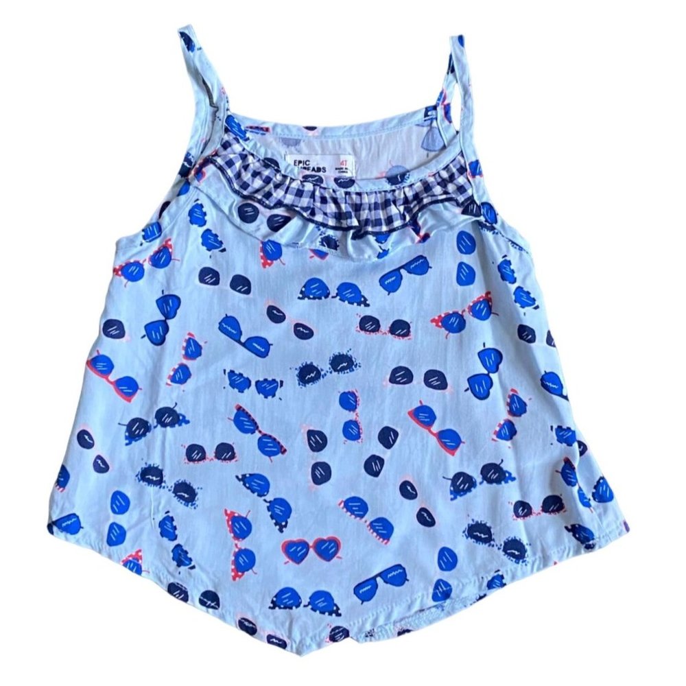 NWOT Epic Threads Girls Light Weight Flowy Tank Top-Blue-Size 4T - Picture 1 of 4